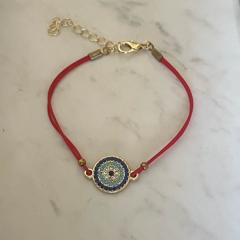 Protection red string evil eye 🧿 bracelet and ring.